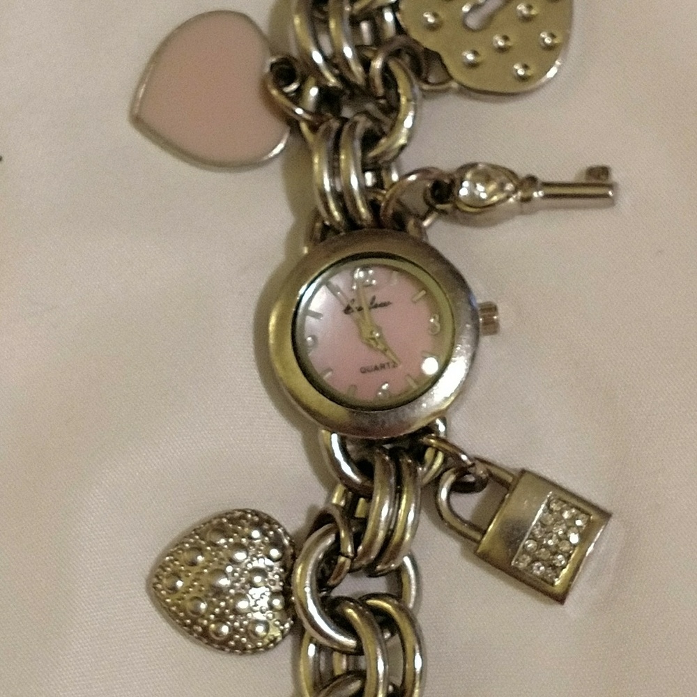 Stainless steel Wrist Watch/ Charm bracelet